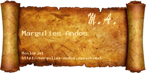 Margulies Andos névjegykártya